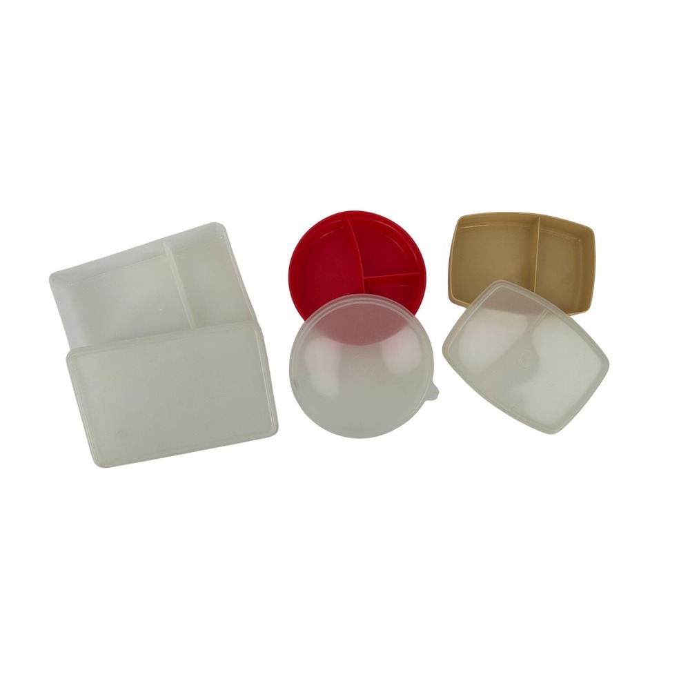Vintage‎ Tupperware & Eagle Divided Food Storage Containers Set 3 Piece Lot